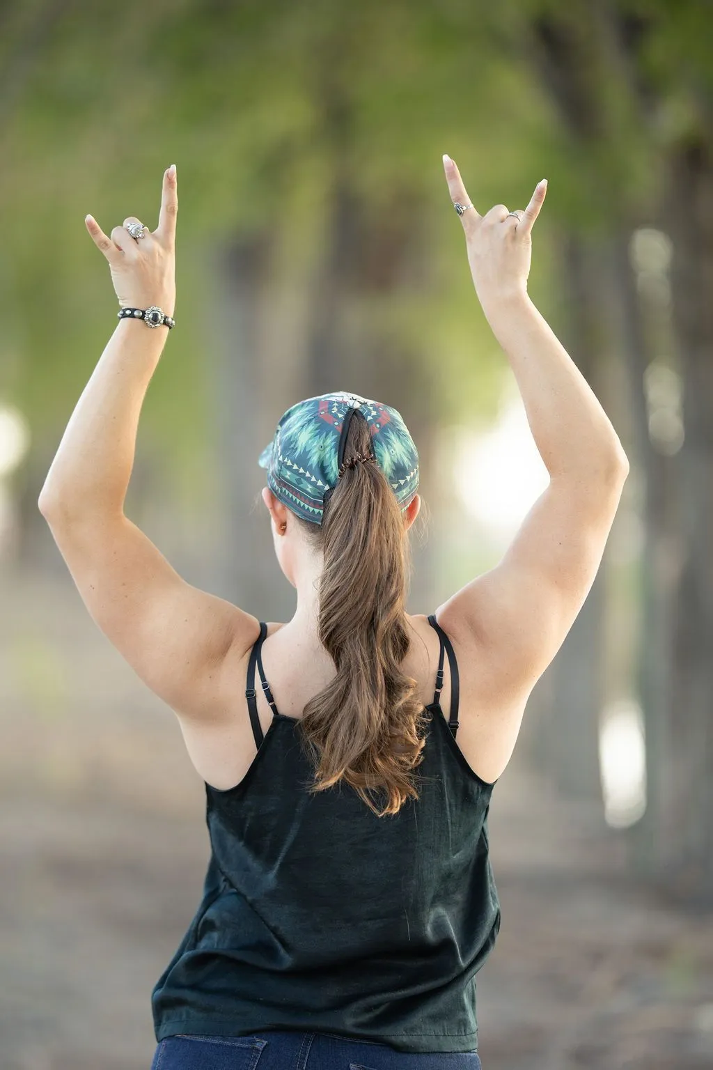 Horse Aztec Messy Bun Ponytail Hat