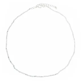 Howlite, Single Beaded Choker Sterling Silver