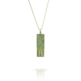 Initial Vertical Gemstone Necklace