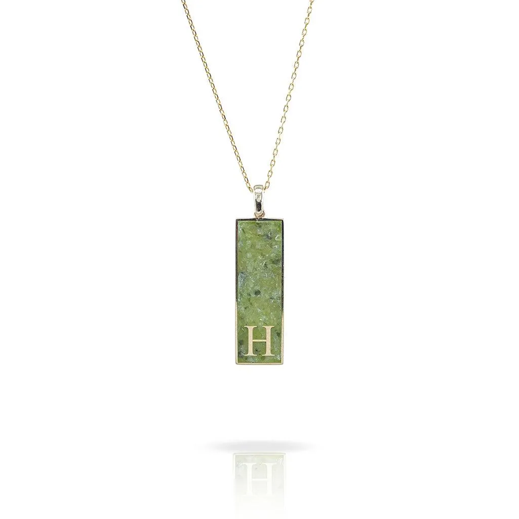 Initial Vertical Gemstone Necklace