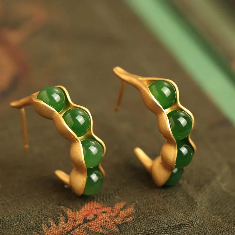 Jade Earrings: Lucky Pea