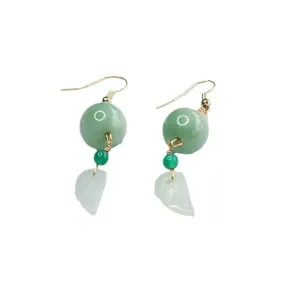 Jade Leaf Earrings crafted with Sterling Silver Hook