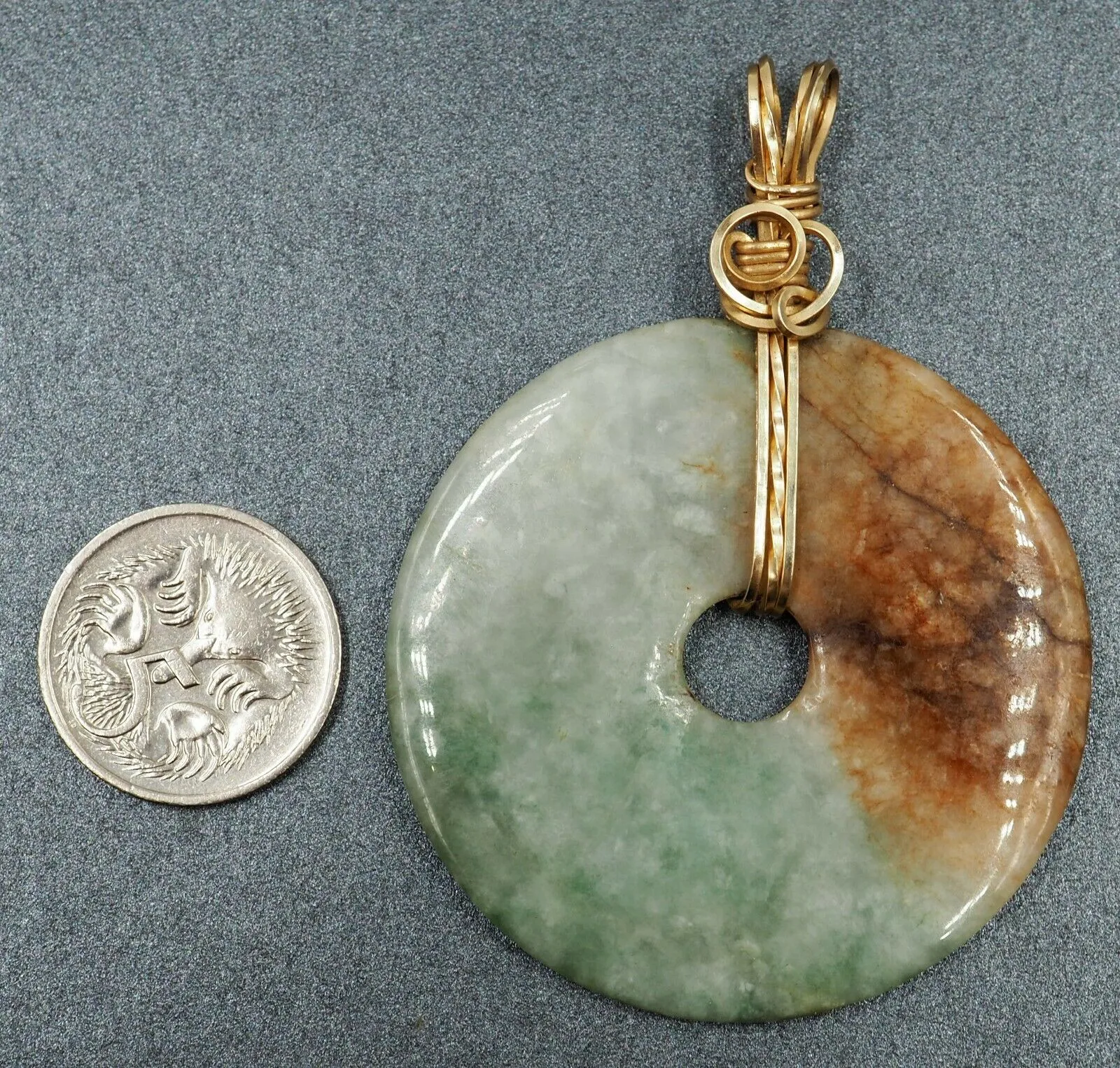 Jadeite/Jade 9ct Yellow Gold Pendant