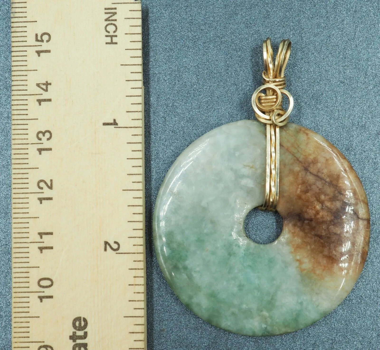 Jadeite/Jade 9ct Yellow Gold Pendant