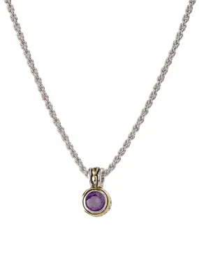 John Medeiros Amethyst Bezel Necklace