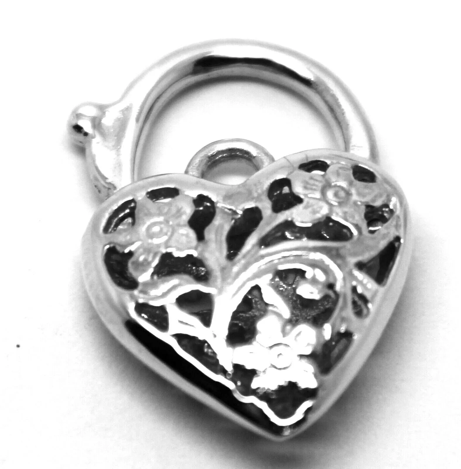 Kaedesigns New Genuine 18ct 15mm Yellow, Rose or White Gold Filigree Heart Pendant Padlock