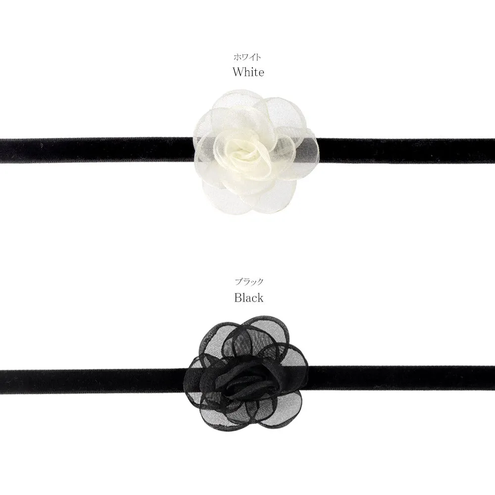 Large Rose Velvet Choker