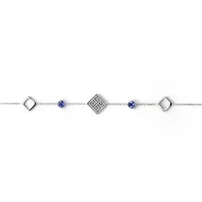 Lattice Blue Sapphire Bracelet in 18K Gold