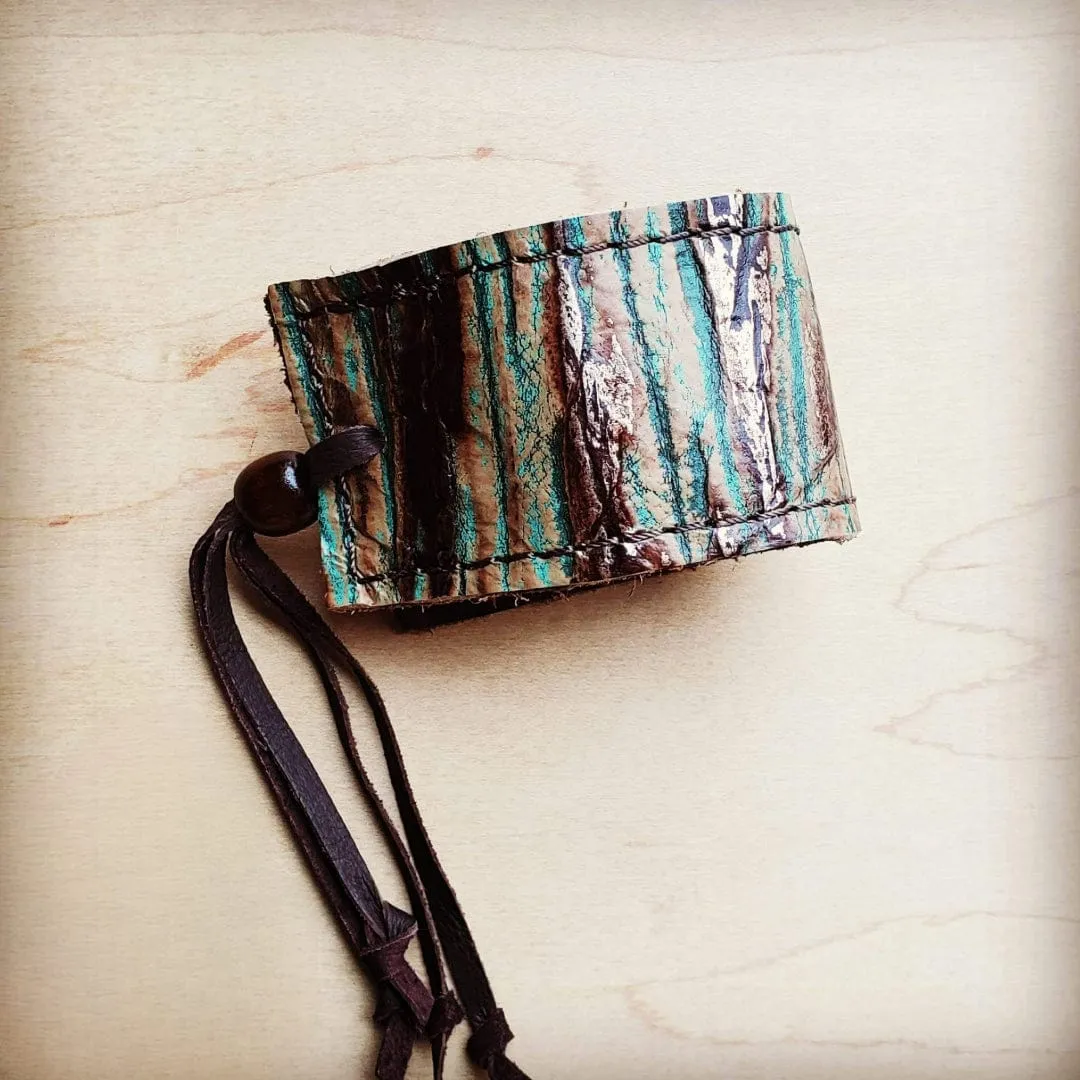 Leather Cuff in Turquoise Chateau