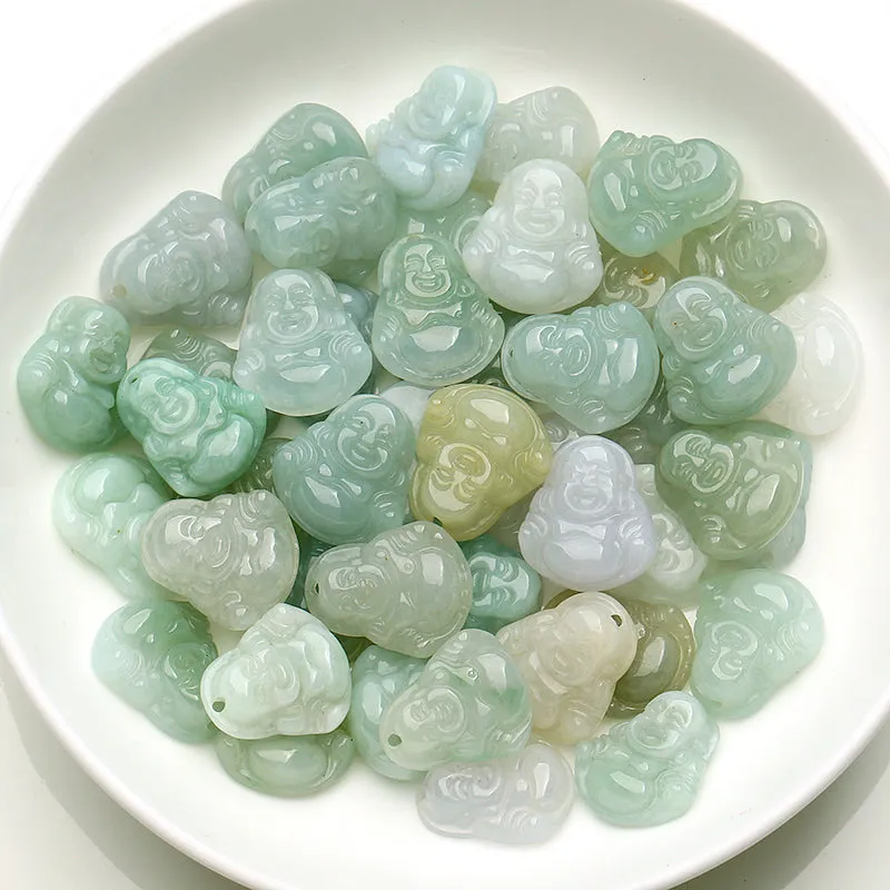 Length 15mm-17mm Natural Jade Beads Jadeite Mixed Colors Buddha Bead WBD22