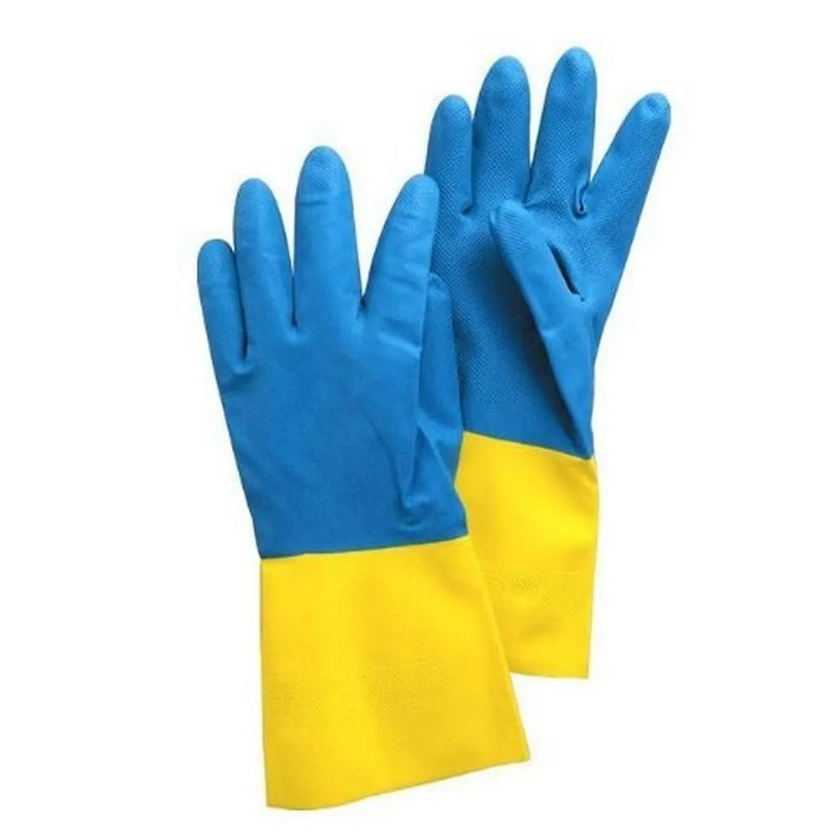 Liberty 2570SP Neoprene/Latex Liquid Proof Unsupported Glove with Flock line, Chemical Resistant, 28 mil Thickness, 13" Length, Blue/Yellow (Pack of 12)