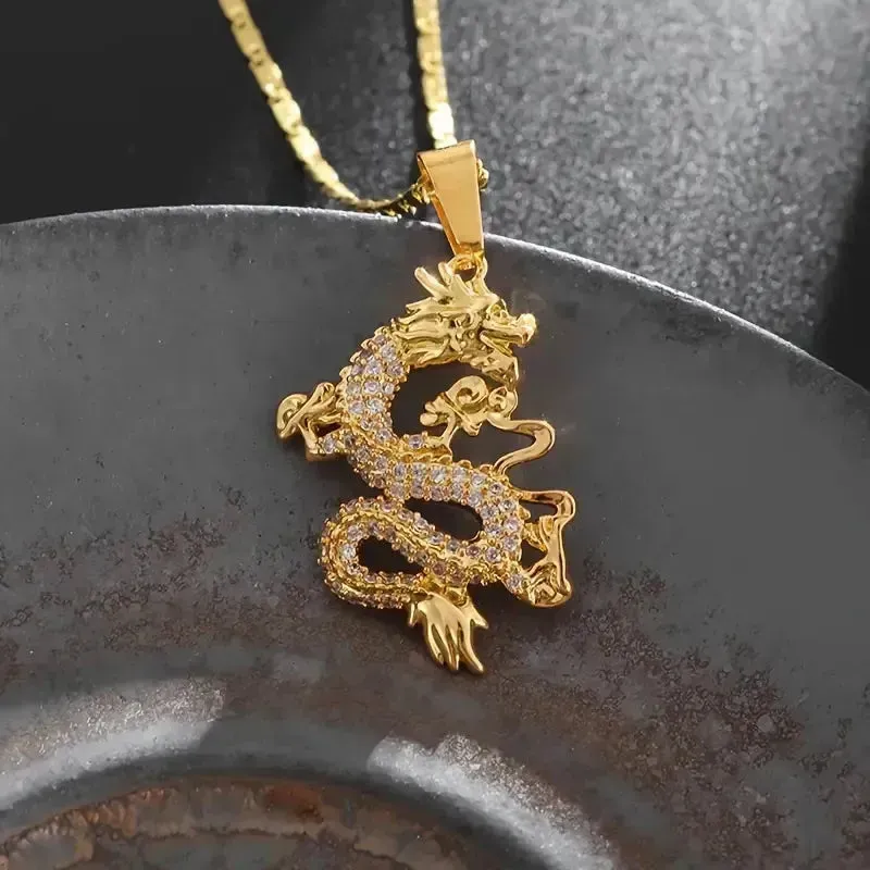 Luxurious Golden Dragon Pendant