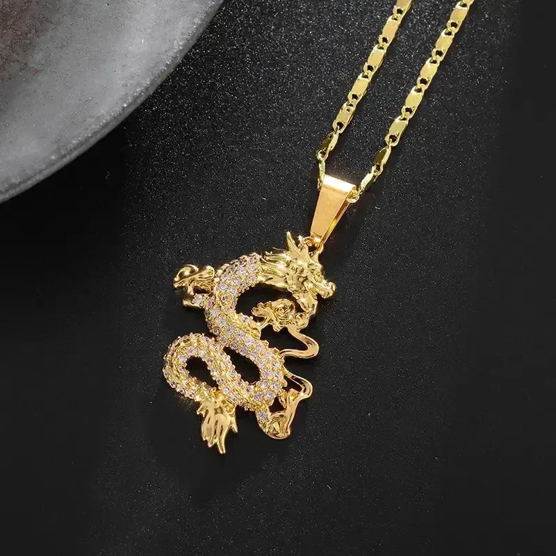 Luxurious Golden Dragon Pendant