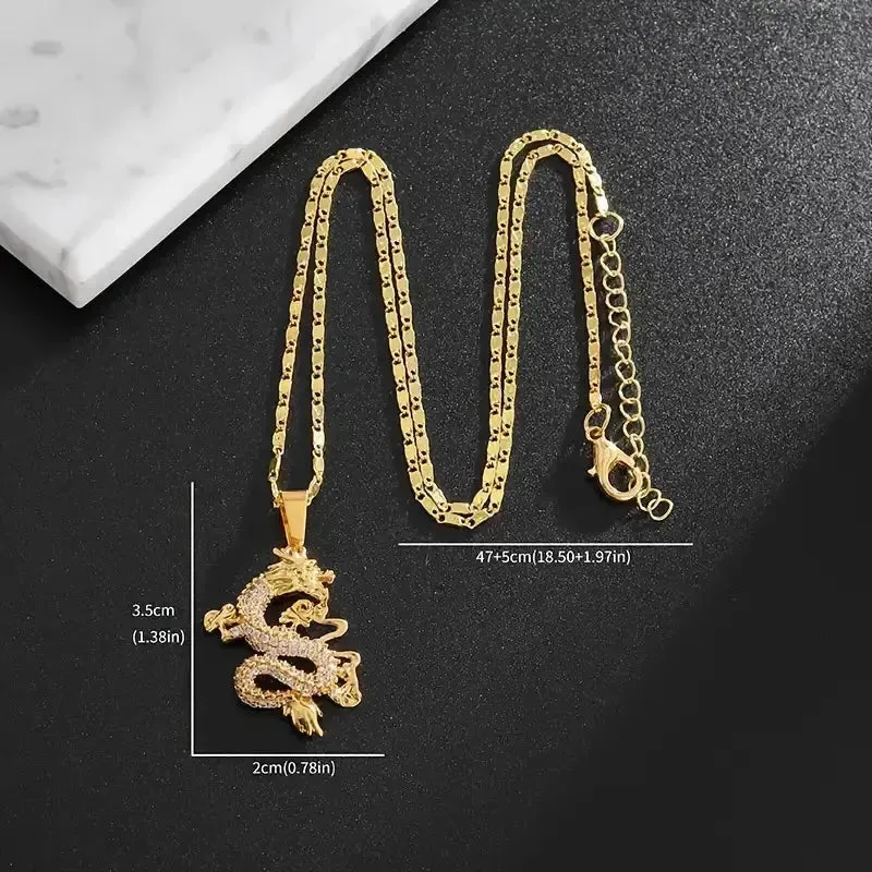 Luxurious Golden Dragon Pendant