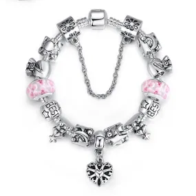 Luxury Christmas Series European Beads Bracelet for Women with Fashion Design Oxidation Heart Charms