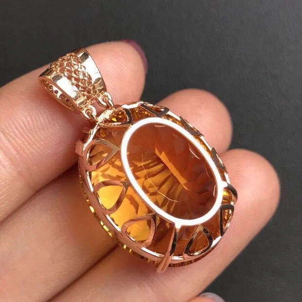 Luxury Citrine Pendant, Large Grain Crystals!STUNNINGLY GORGEOUS!!