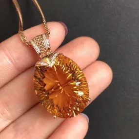 Luxury Citrine Pendant, Large Grain Crystals!STUNNINGLY GORGEOUS!!