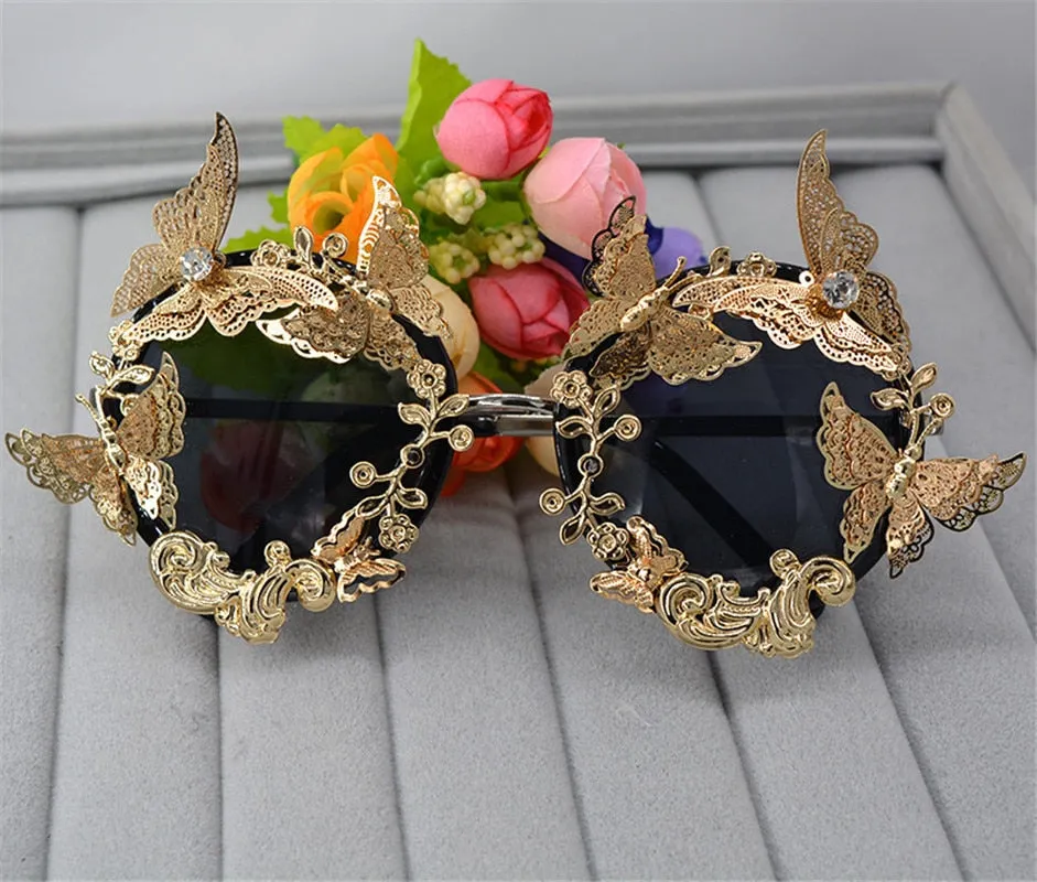 Luxury Handmade Rhinestone Diamond Flower Sunglasses