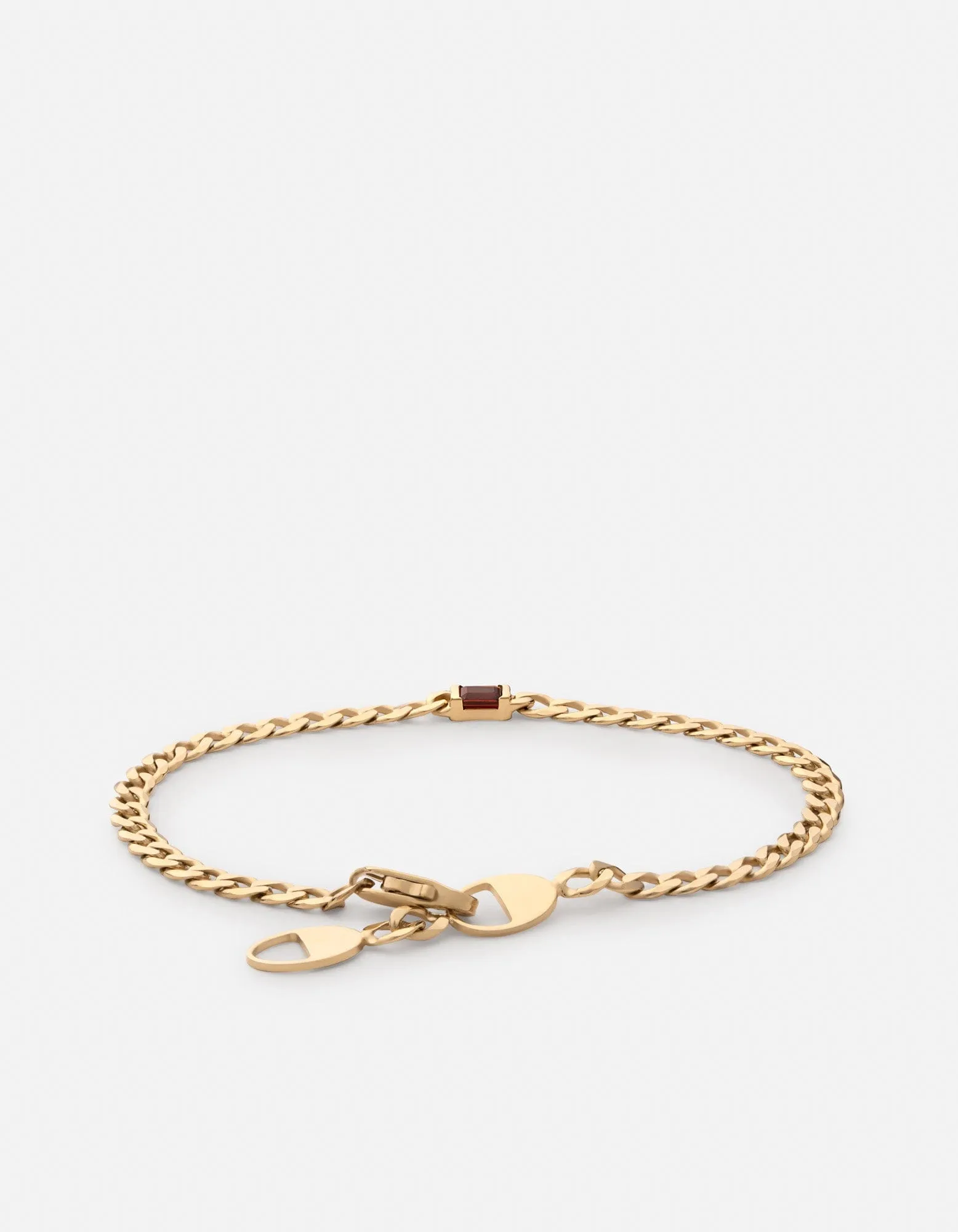 Lyra Garnet Chain Bracelet, Gold Vermeil