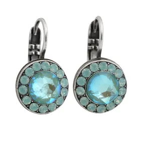 Mariana "Sun-Kissed Jade" Silver Plated Must-Have Round Pavé Crystal Earrings, 1129 390169