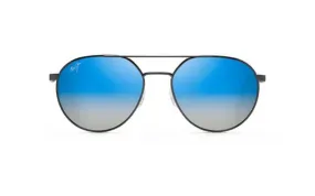 Maui Jim Waterfront Dark Metal Frame - Dual Blue Lens - Polarized Sunglasses