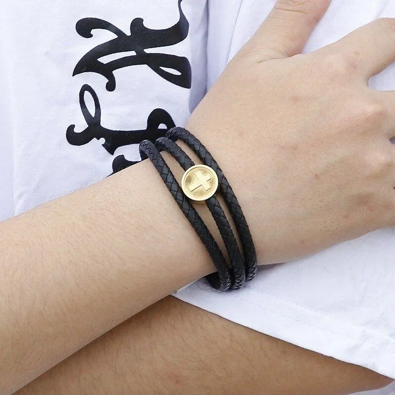 Men's Cross Bracelet <br> Medallion