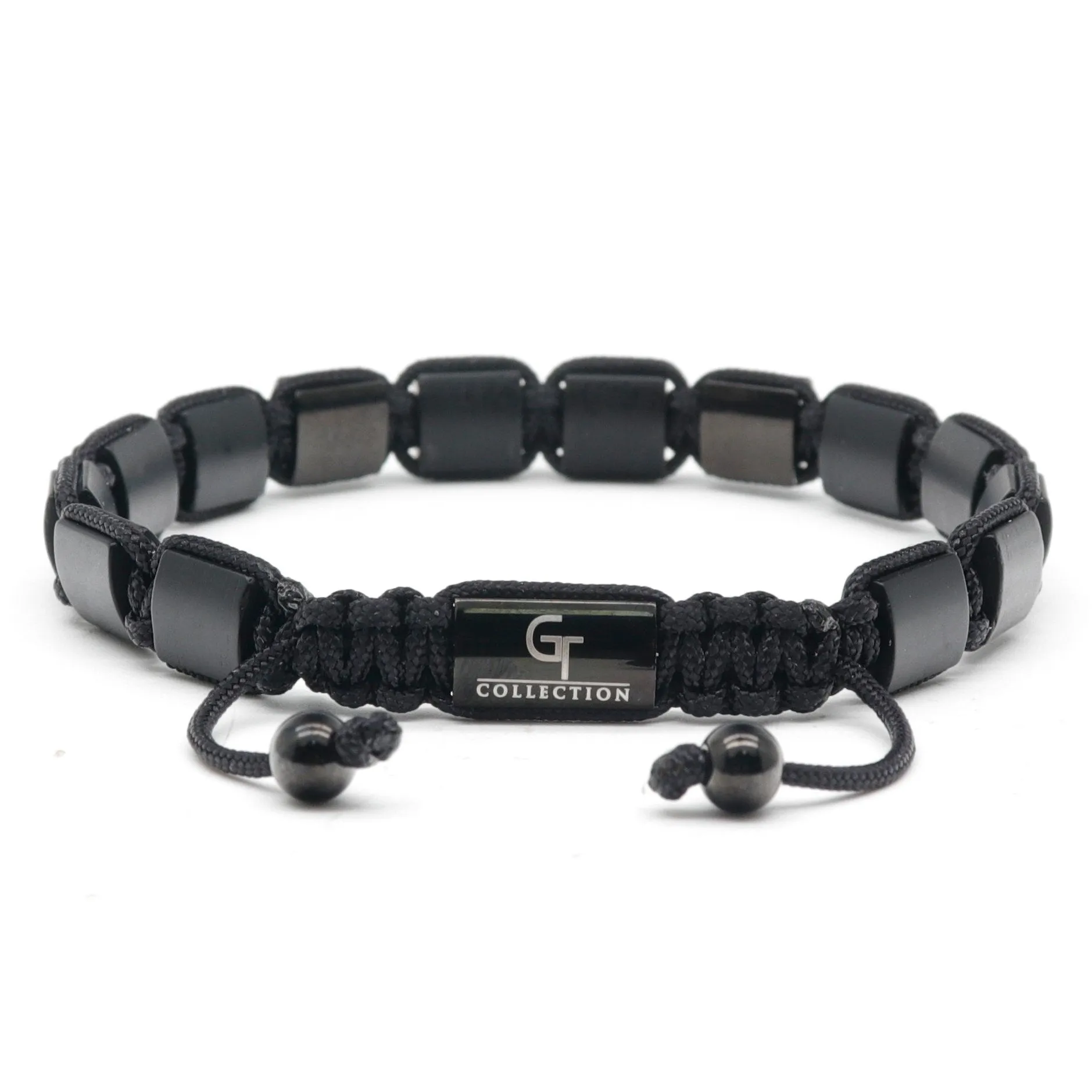 Men's MATTE ONYX Flat bead Bracelet