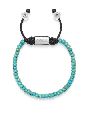 Men's Miyuki Beaded Bracelet with Turquoise and Silver