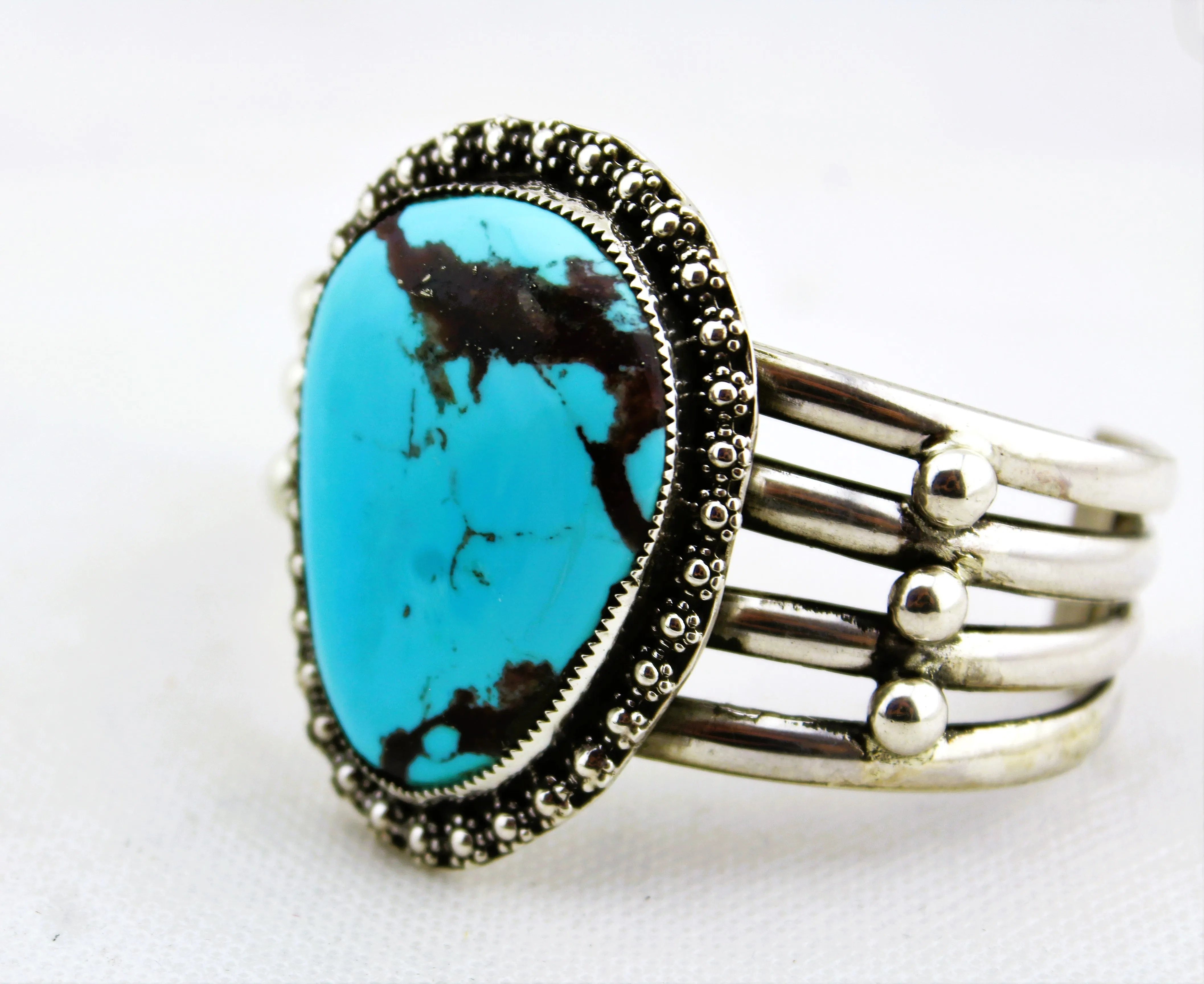 Merlin James Sterling Turquoise Bracelet