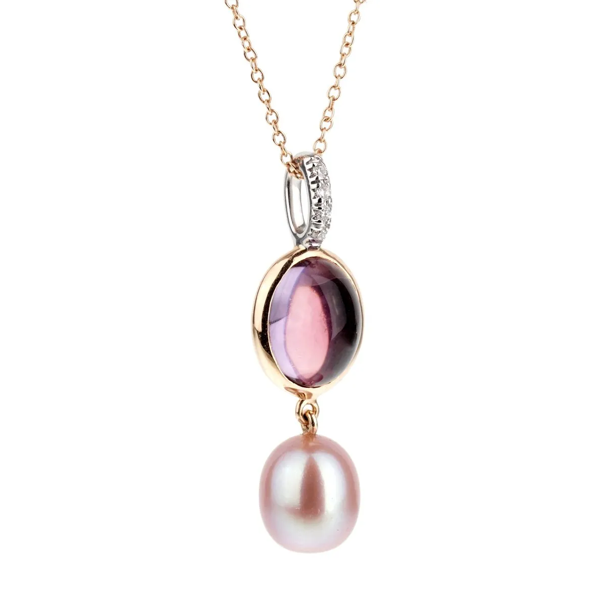 Mimi Milano Amethyst Pearl Diamond Necklace