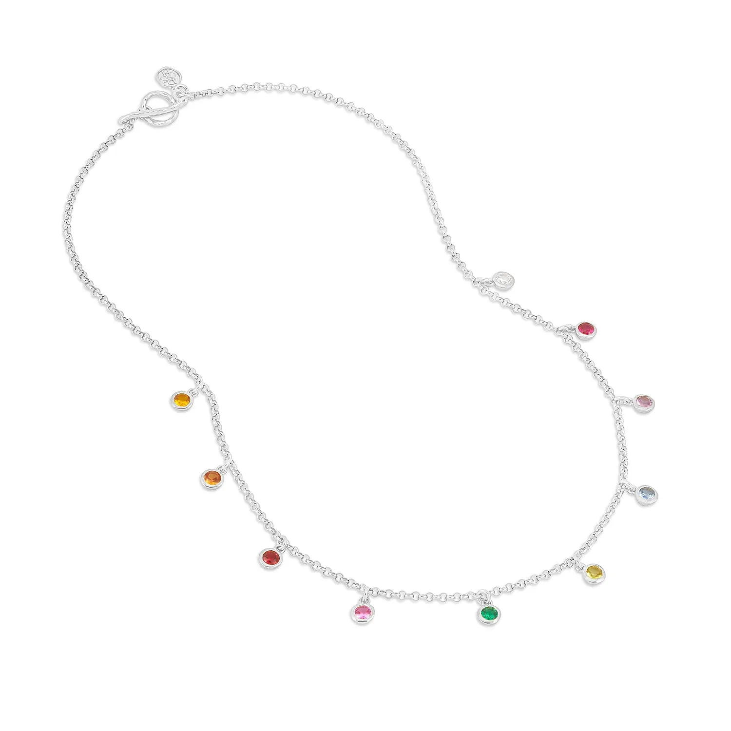 Mixed Gemstone Array Chain Necklace