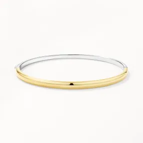 Mixed Metal Polished Plain Bangle in Gold