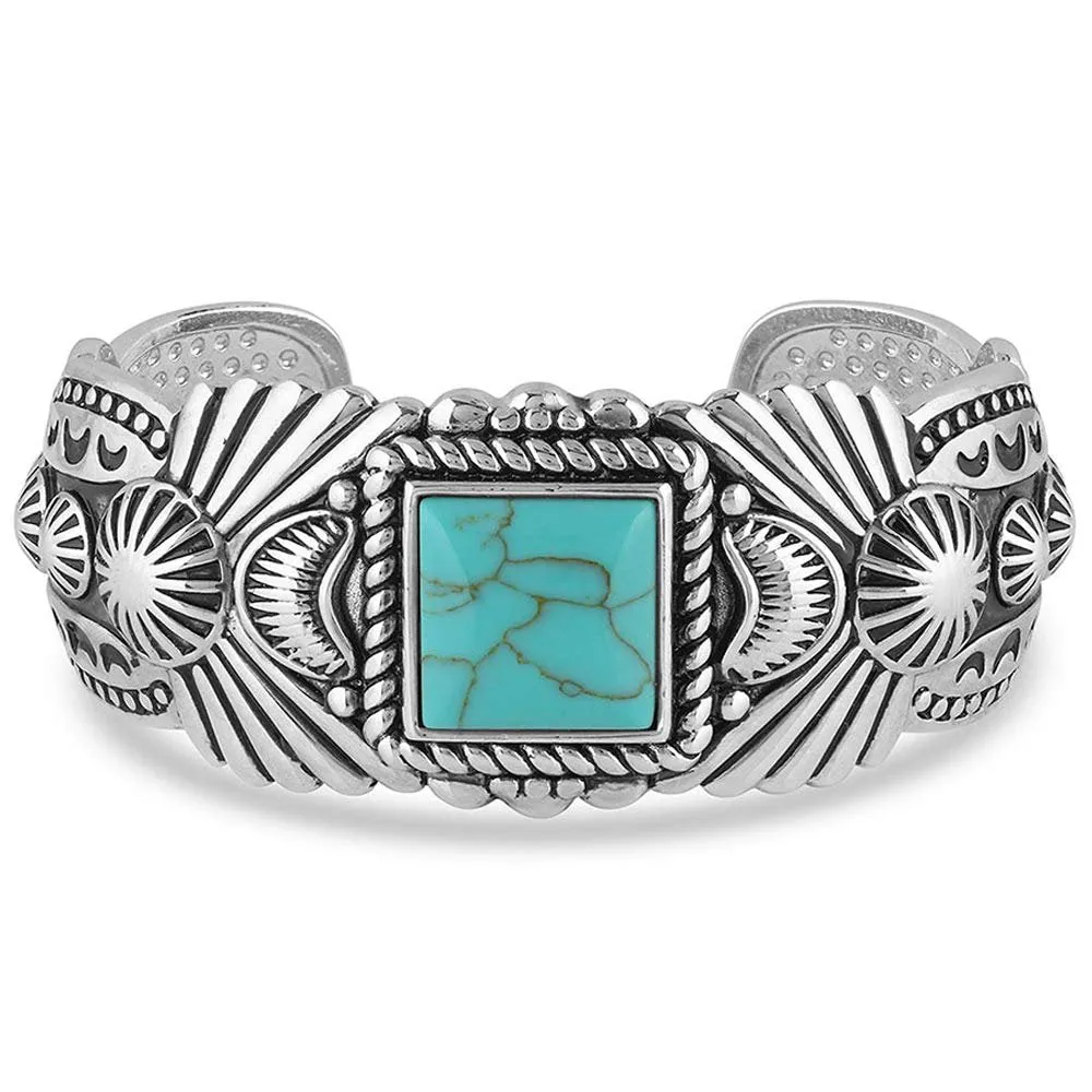 Montana Silversmiths Western Lifestyle Turquoise Cuff Bracelet (Flourished Turquoise)