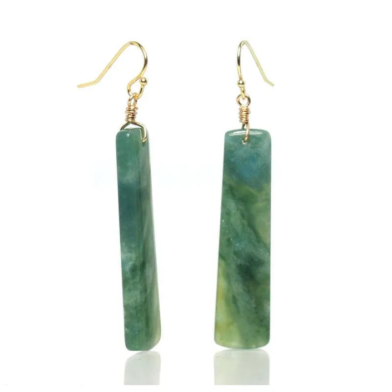 Mountain Jade Earrings with Gold Filled French Ear Wires