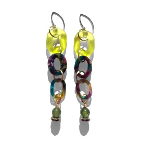 MPR x THE IMAGINARIUM: Chartreuse and Jade Triple Drop Earrings