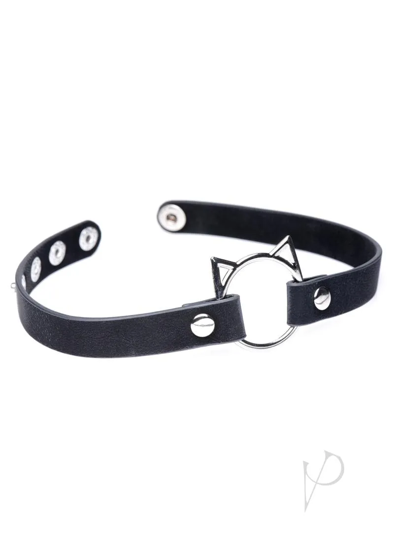 Ms Kinky Kitty Ring Slim Choker Black