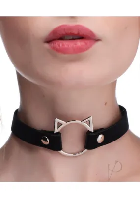 Ms Kinky Kitty Ring Slim Choker Black