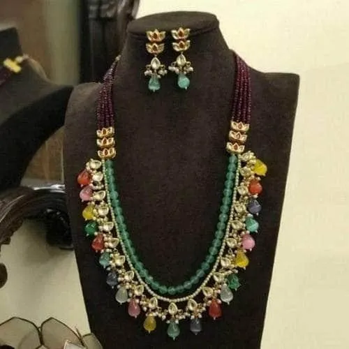 Multi Drop Long Necklace Set