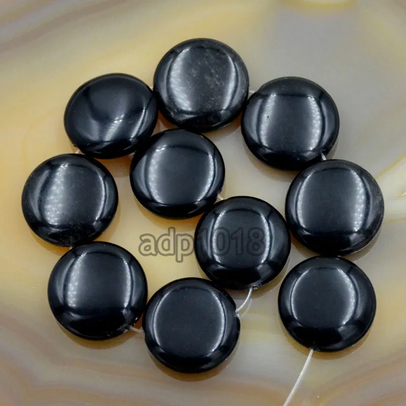 Natural Gemstones 20mm Coin Round Beads 10pcs