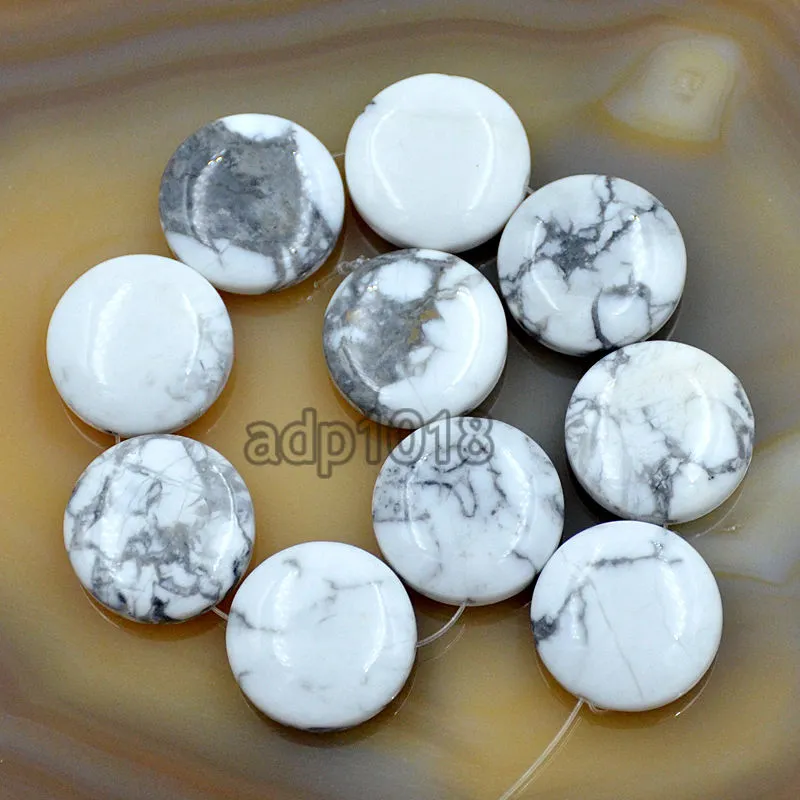 Natural Gemstones 20mm Coin Round Beads 10pcs