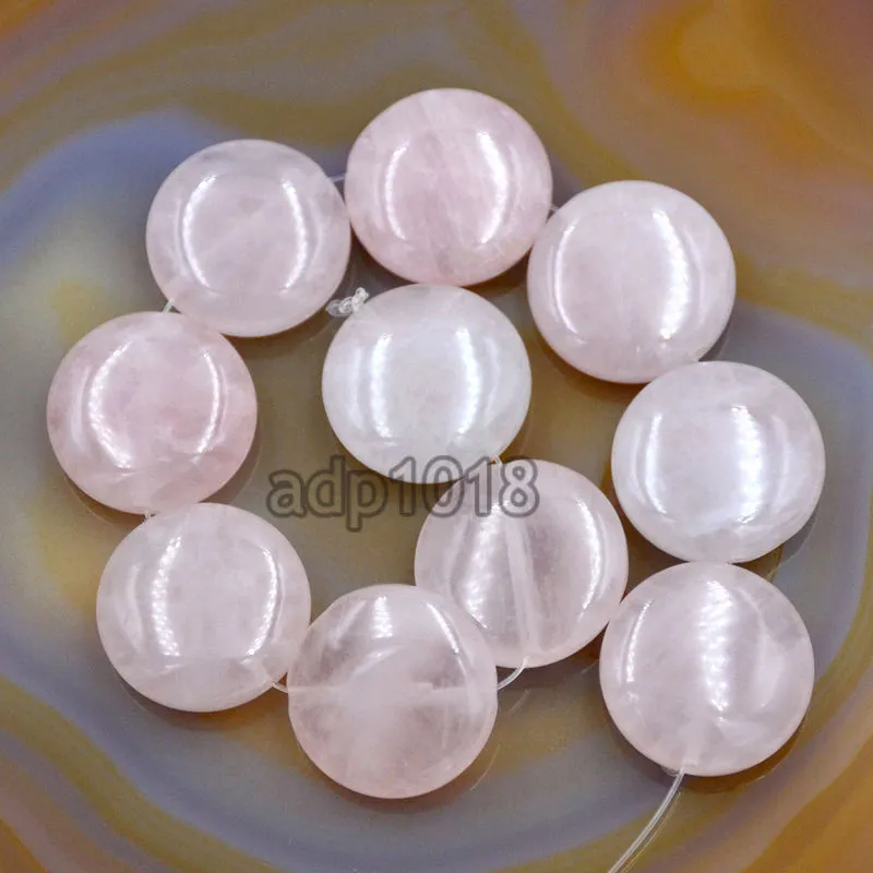 Natural Gemstones 20mm Coin Round Beads 10pcs