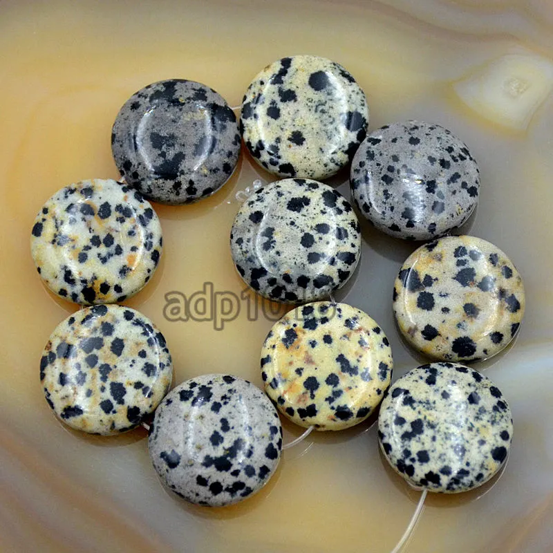 Natural Gemstones 20mm Coin Round Beads 10pcs