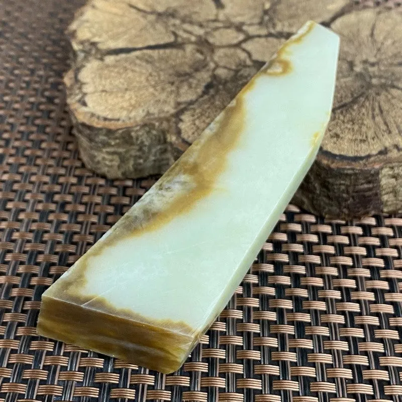 Natural Hetian Jade Rough Nephrite Raw (113g,10.4X3.3X1.5cm)