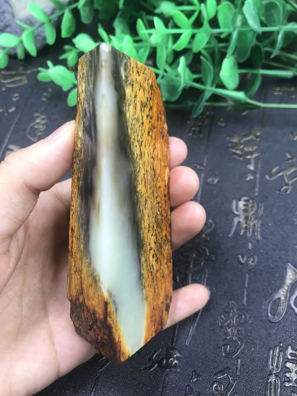 Natural Hetian Jade Rough Nephrite Raw (160g, 91X42X24mm)