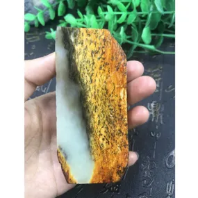 Natural Hetian Jade Rough Nephrite Raw (160g, 91X42X24mm)