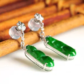 Natural Jade Earrings Jadeite Gold Earrings EG13