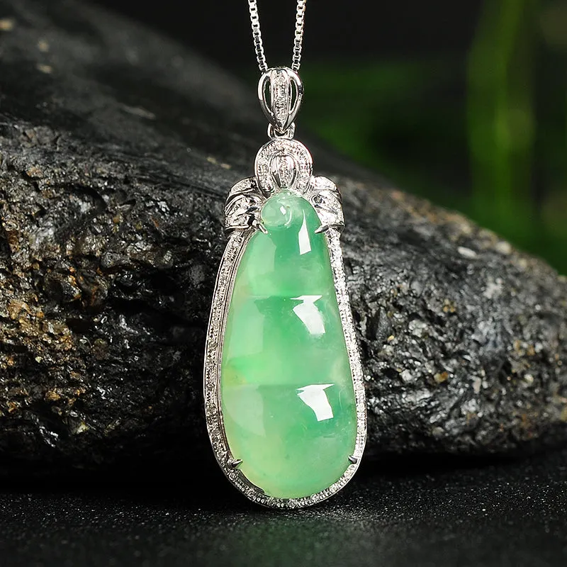 Natural Jade Pendant Jadeite Gold Pendant PT35