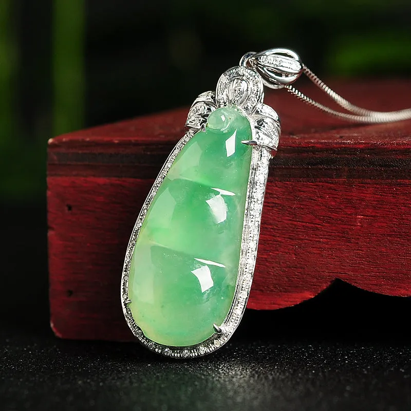 Natural Jade Pendant Jadeite Gold Pendant PT35