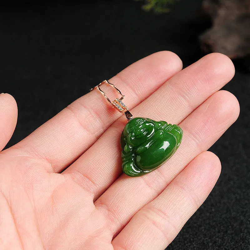 Natural Jade Pendant Nephrite Buddha Pendant PT135