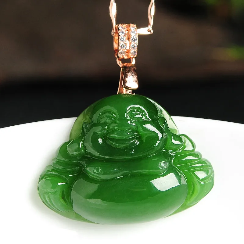 Natural Jade Pendant Nephrite Buddha Pendant PT135